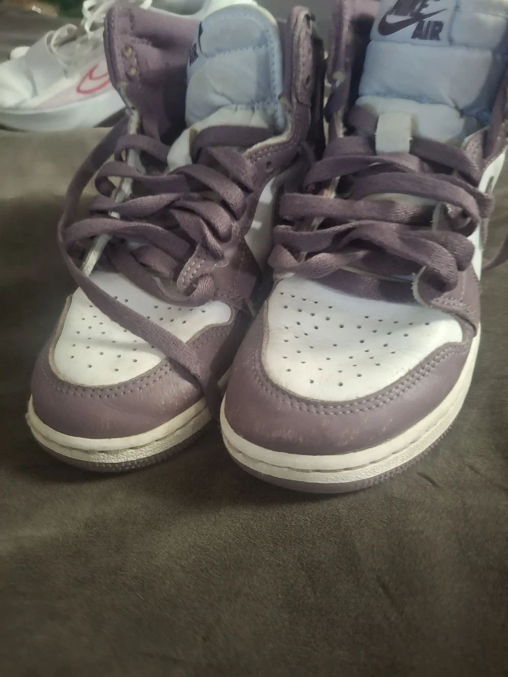 Nike Dunk High in White and Mauve